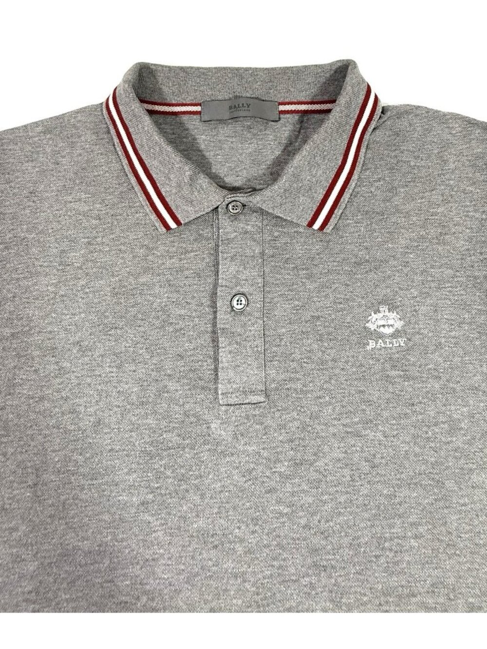 Bally Mens Polo Shirt Size US 44 IT/FR 54 Gray Designer Luxury Pique Cotton